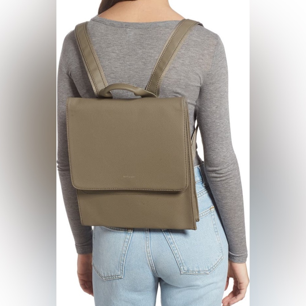 Purity Mavi Vegan Leather Backpack - Color: Mineral